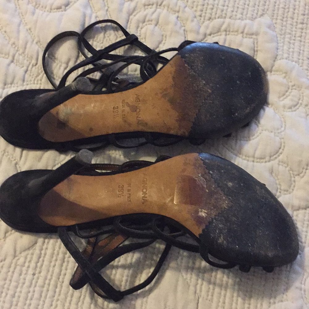Black suede dressy straps sandals - Picture 6 of 6